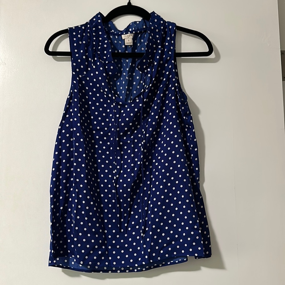 J. Crew Silky Polka Dot Top